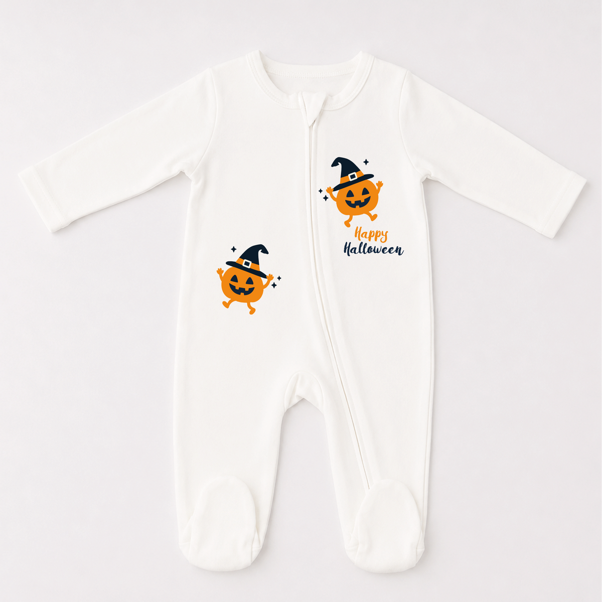 Zonaeffe - Tutina con zucche di Halloween - col. panna - Unisex
