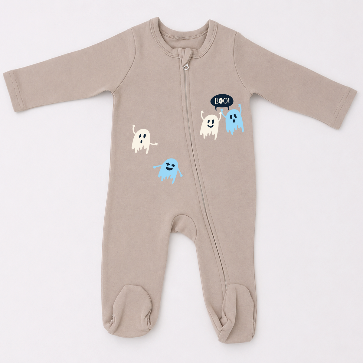 Zonaeffe - Tutina con fantasmini di Halloween - col. sabbia - Unisex